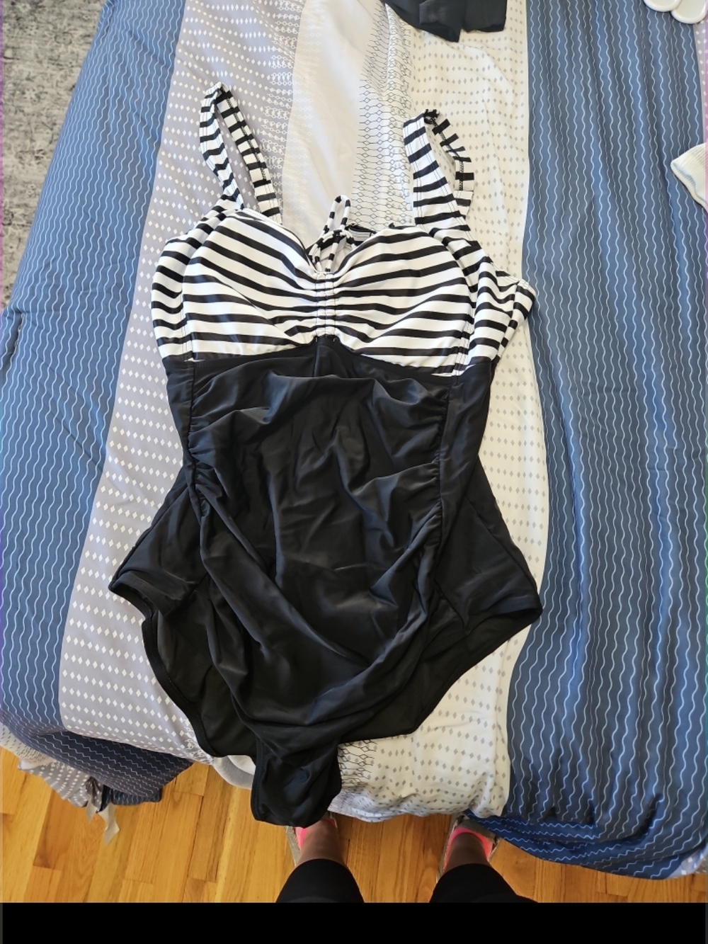 Black & White Striped Women's One-Piece Swimsuit